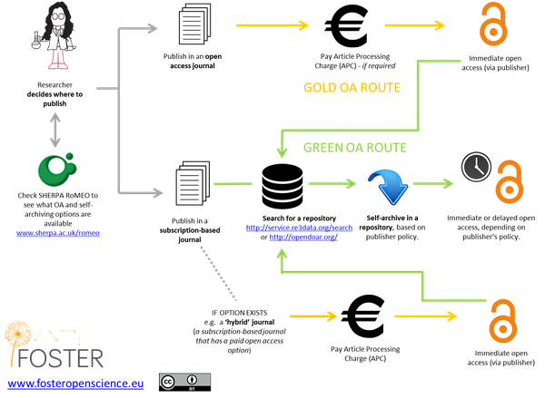 Diagram: Open Access publishing routes