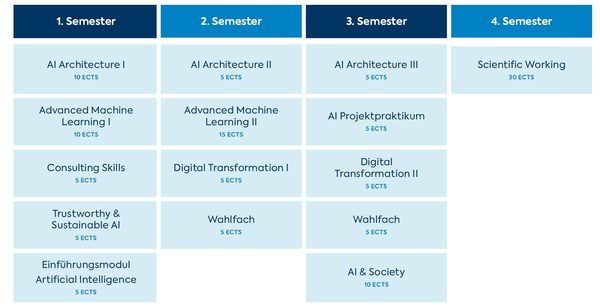 Grafik des Studienplans Data Intelligence
