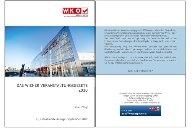 Cover und U4 Veranstaltunsgesetz 2022 Cover und U4 Veranstaltunsgesetz 2022