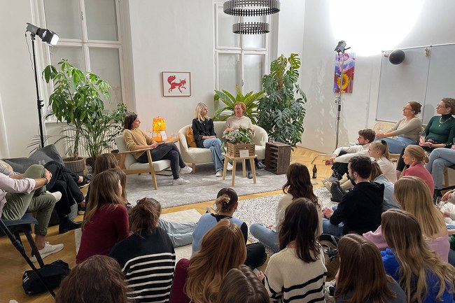 Marketing-Studentin Anja Berger beim LUX FUX-Talk