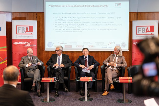 Otfried Knoll (3. v. l.) bei der Präsentation des Infrastrukturreports