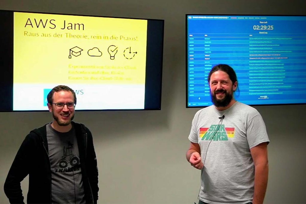 Die FH-Professoren Andreas Jakl und Christoph Lang-Muhr beim Jam.