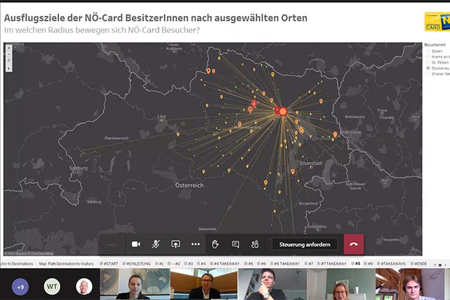 Screenshot der Online Lehrveranstaltung ‚Datenanalysewerkzeuge‘