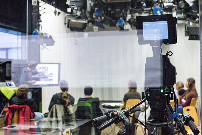 Im Videostudio der FH St. Pölten