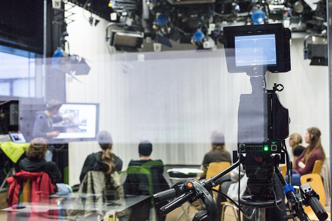 Im Videostudio der FH St. Pölten