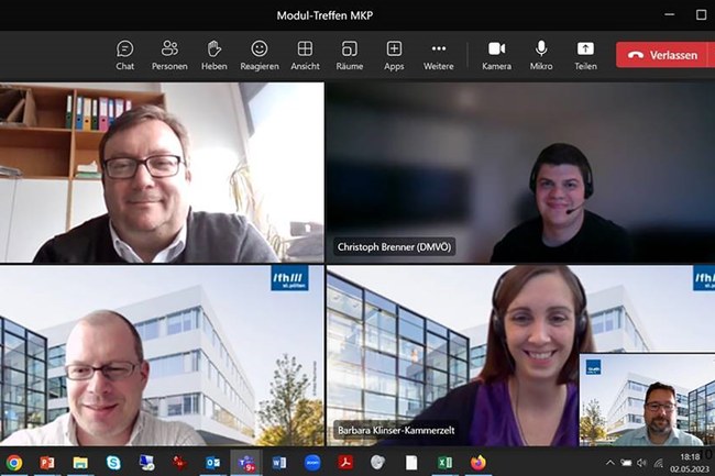 Studiengangsleiter und Lehrende der Marketing-Studiengänge an der FH St. Pölten bei einem Modultreffen für "Media- und Kommunikationsplanung"