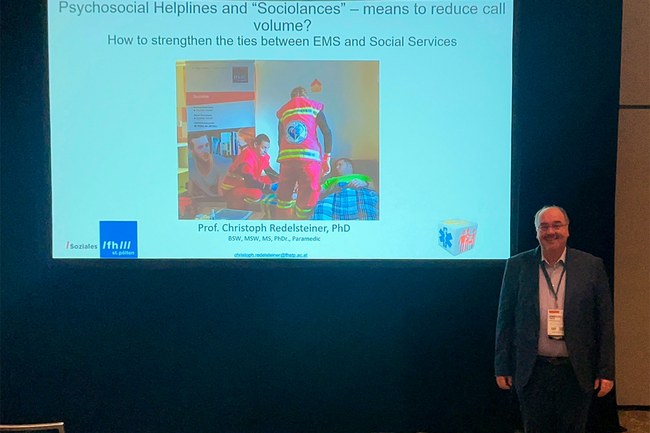 Christoph Redelsteiner bei Rettungsdienstkongress EMS World