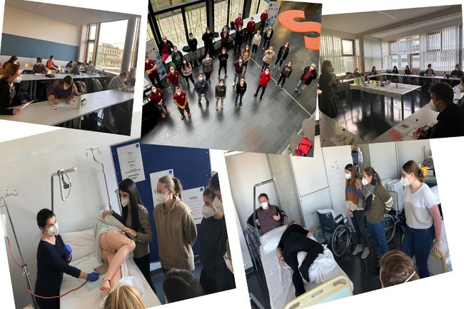 Collage aus verschiedenen Fotos von Studierenden