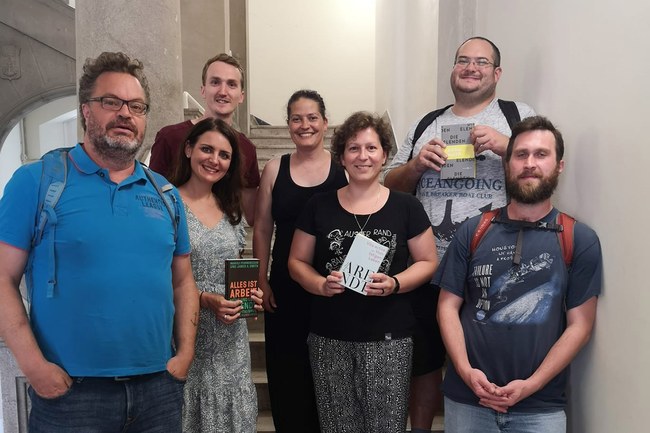 Vlnr: Ernst Tradinik, Patricia Renner, Andreas Hallas, Karin Preiss, Christine Schmid, Lukas Adler, Gregor Wallner