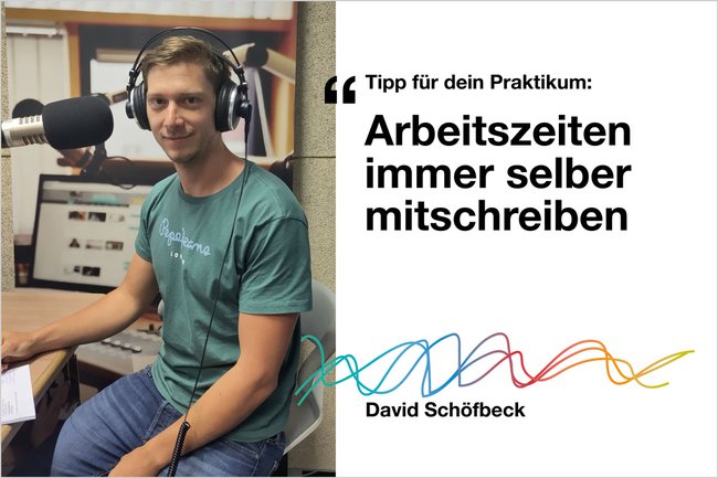 Foto von David Schöffbeck im Podcast Radio Studio der FH St. Pölten