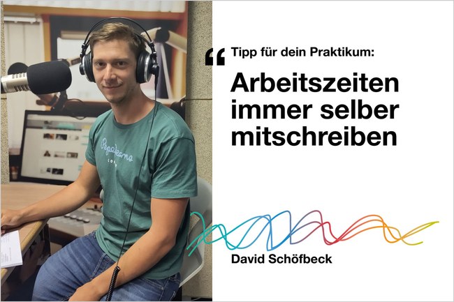 Foto von David Schöffbeck im Podcast Radio Studio der FH St. Pölten