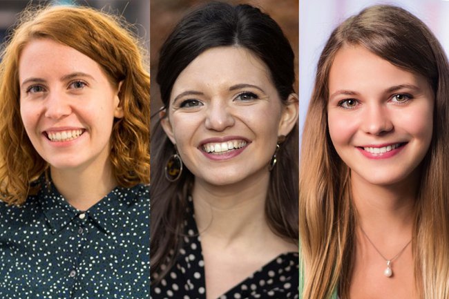 Stefanie Krenn, Tamara Hollerer, Verena Mather erzählen Studierenden des Departments Digital Business & Innovation ihre beruflichen Erfolgstories