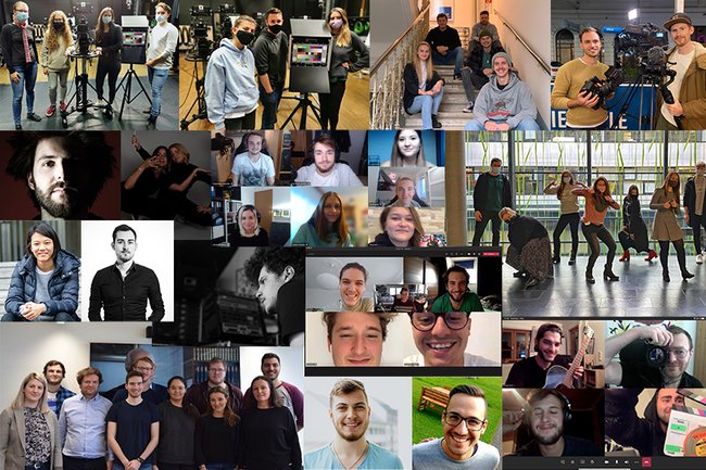 Collage aus verschiedenen Fotos von Studierenden