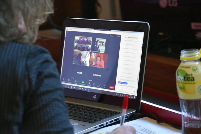 Online-Teilnehmer*innen der Projektepräsentation