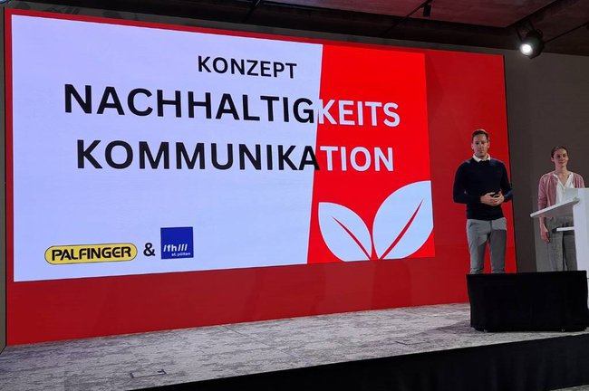 Die Studierenden aus dem Master Digital Business Communications entwarfen ein Kommunikationskonzept mit den wichtigsten Nachhaltigkeitsthemen für die Investor Relations der PALFINGER AG.